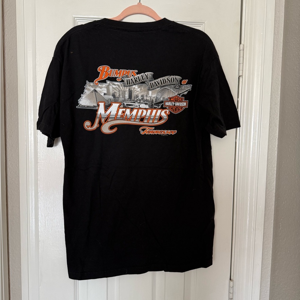 Harley-Davidson Black and Orange Men's Tee - Picture 2 of 4